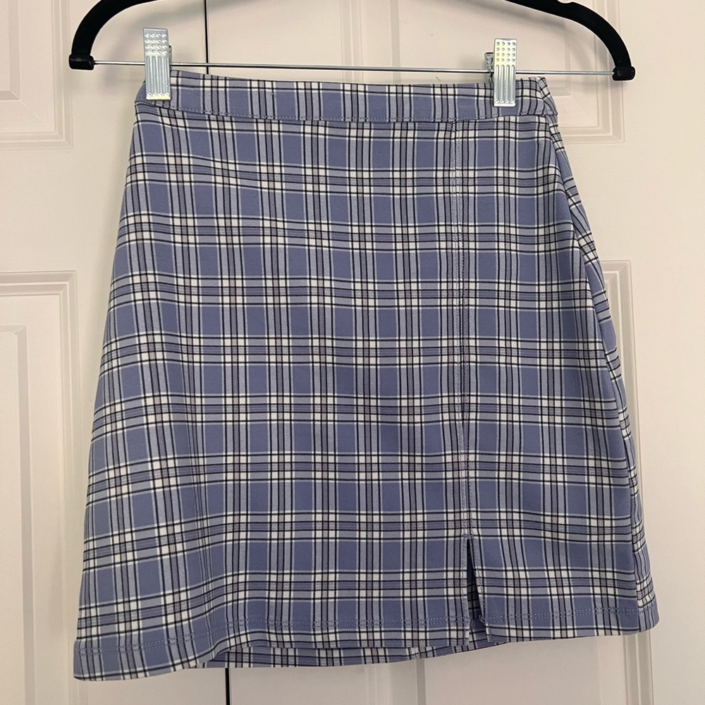Hollister High-Rise Blue Plaid Mini Skirt